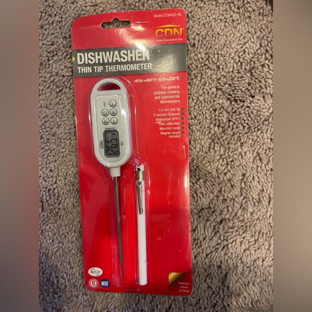 Dishwasher Thin Tip Thermometer